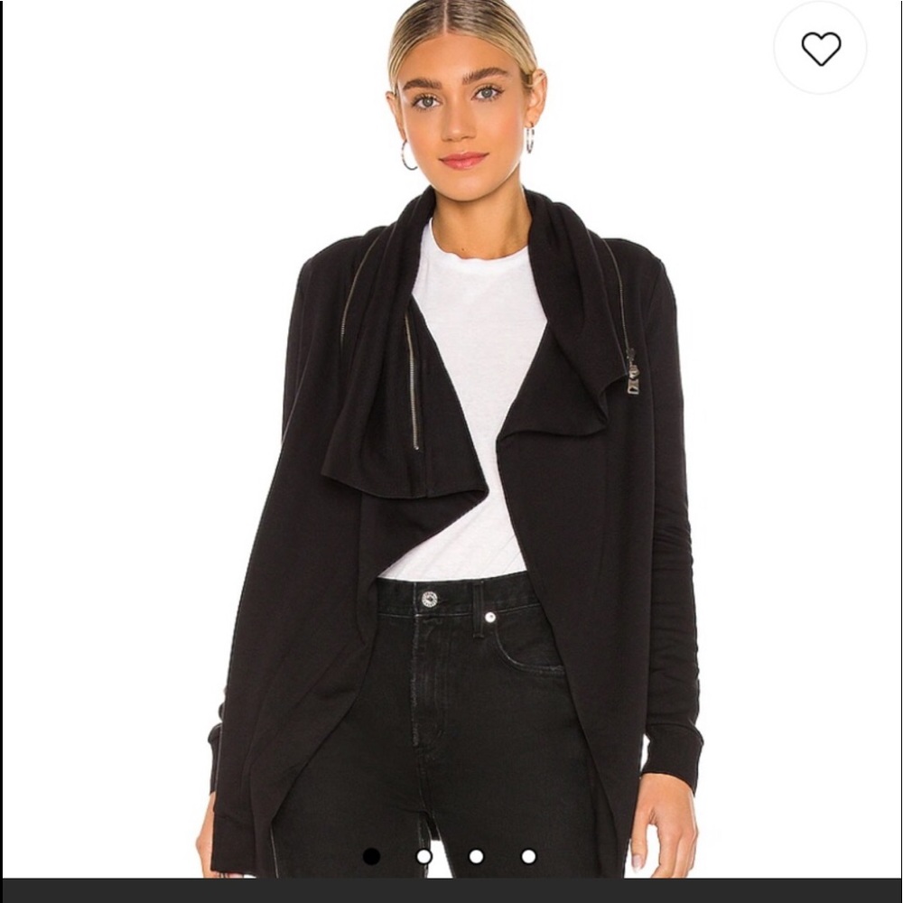 All Saints Dalia zippered collar cardigan sweater jacket black Large